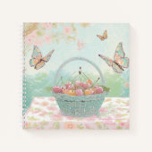 バスケットさくらんぼの行頭文字のノート ノートブック (正面)