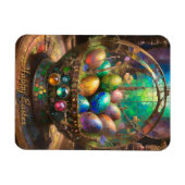 バスケットにカラフル入ったスティームパンク復活祭の卵 マグネット (横)