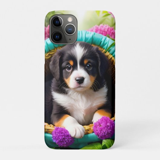バスケットに入ったかわいい子犬 Case-Mate iPhoneケース (裏)