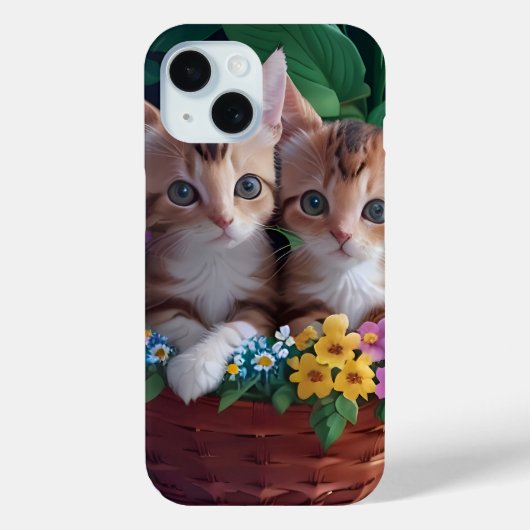 バスケットに入ったかわいい子猫たち|過去記事 Case-Mate iPhoneケース (裏面)