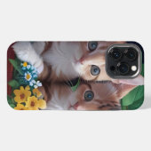 バスケットに入ったかわいい子猫たち|過去記事 iPhoneケース (裏面横)