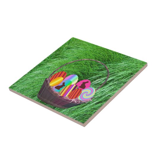 バスケットに入ったイースターエッグ タイル (側面)