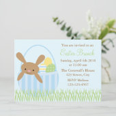 バスケットに入ったイースターバニー 招待状 (スタンド正面)