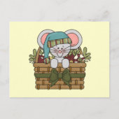 バスケットに入ったクリスマスマウス シーズンポストカード (正面)