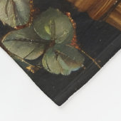 バスケットに入ったゴールデンレトリバーの子犬 フリースブランケット (角)