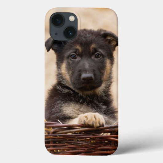 バスケットに入ったドイツの羊飼い犬 Case-Mate iPhoneケース (裏面)