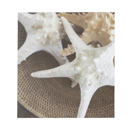 バスケットに入ったヒトデ ノートパッド (正面)