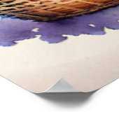 バスケットに入ったフルーツの水彩画 ポスター (角)