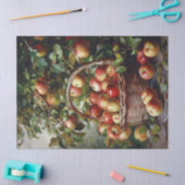 バスケットに入ったリンゴ絵を描の切り離 薄葉紙 (クラフト)