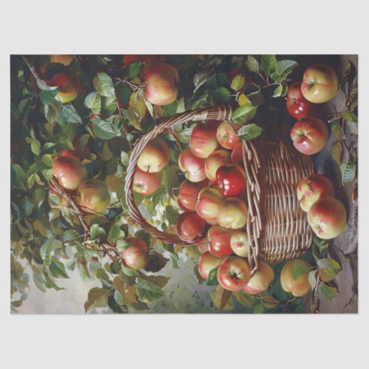 バスケットに入ったリンゴ絵を描の切り離 薄葉紙 (正面)