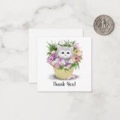 バスケットに入った子猫サンキューノートカード ノートカード (正面/裏面インサイチュ)