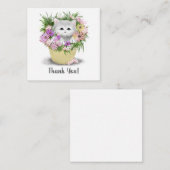 バスケットに入った子猫サンキューノートカード ノートカード (正面/裏面)