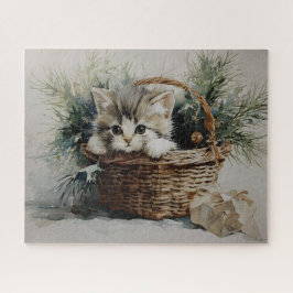 バスケットに入った子猫 ジグソーパズル