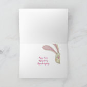 バスケットに入った復活祭のアヒル シーズンカード (内部)