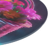 バスケットに入った明るい色の花のモノグラム | カッティングボード (角)