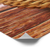 バスケットに入った白い子犬 ポスター (角)