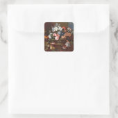 バスケットに入った花の静物詩 スクエアシール (バッグ)