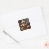 バスケットに入った花の静物詩 スクエアシール (封筒)