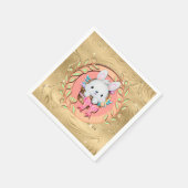 バスケットに座って可愛いイースターバニー スタンダードカクテルナプキン (角)
