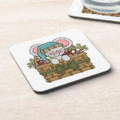 バスケットのクリスマスのマウス コースター (左側)