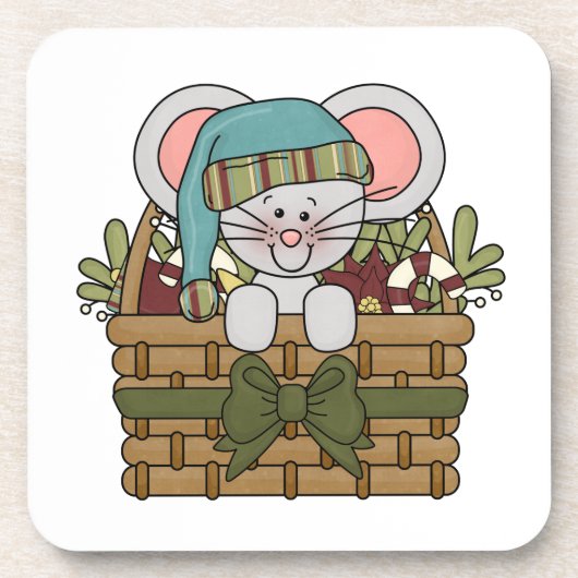 バスケットのクリスマスのマウス コースター (正面)