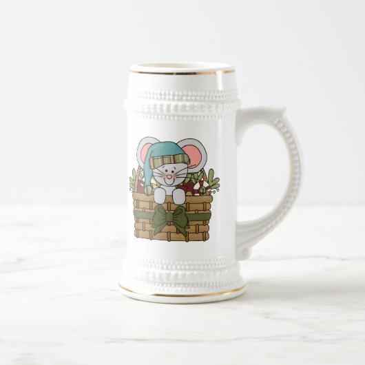 バスケットのクリスマスのマウス ビールジョッキ (右)