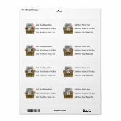 バスケットのクリスマスのマウス ラベル (フルシート)