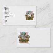 バスケットのクリスマスのマウス 名刺 (正面/裏面)