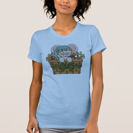 バスケットのクリスマスのマウス Tシャツ (正面)
