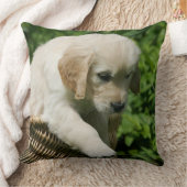 バスケットのゴールデン・リトリーバーの子犬 クッション (ブランケット)
