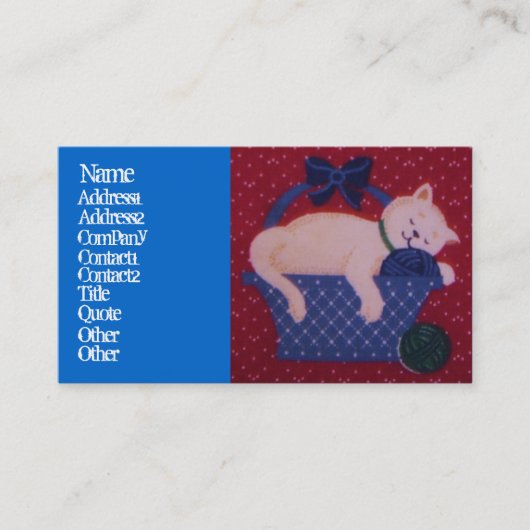 バスケットのビジネスまたはプロフィールカードの子猫 名刺 (正面)