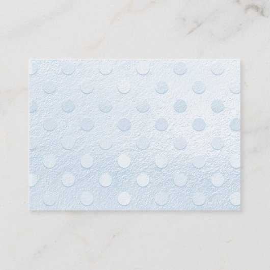 バスケットのベビーシャワーに青いテディベア エンクロージャーカード (裏面)