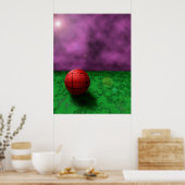 バスケットのボールの風景 ポスター (キッチン)