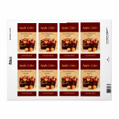 バスケットのリンゴのサイダーに新鮮な赤リンゴ ラベル (フルシート)