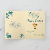 バスケットのヴィンテージ復活祭グリーティングカードの雛 シーズンカード (内部)