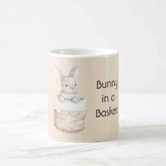 バスケットの中のうさぎ コーヒーマグカップ (中央)