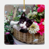 バスケットの中の子猫 セラミックオーナメント (裏面)