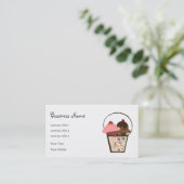 バスケットの名刺のカップケーキ 名刺 (スタンド正面)