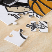 バスケットの女の子の黒 ジグソーパズル (側面)