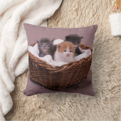 バスケットの子ネコ クッション (ブランケット)