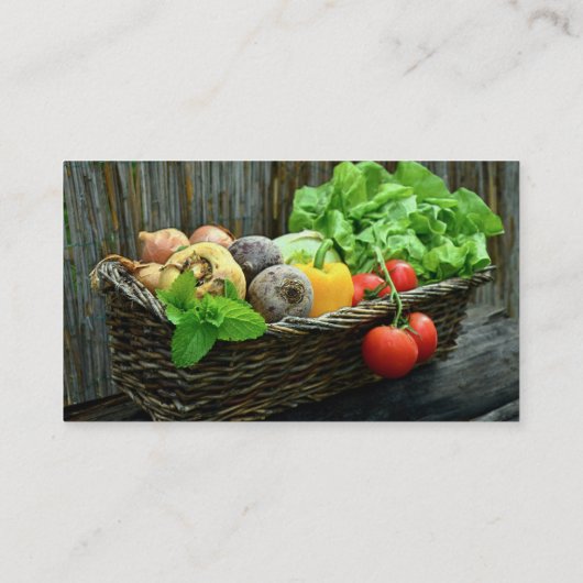バスケットの感謝祭の野菜収穫 名刺 (裏面)