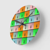 バスケットの束 ラウンド壁時計 (傾斜)