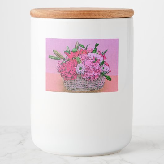バスケットの絵画を開花します フードラベル (正面)