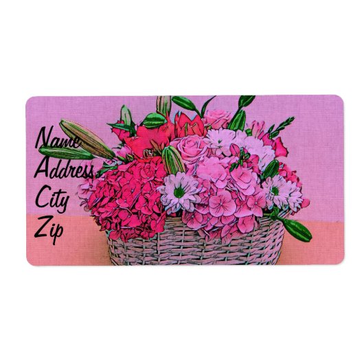 バスケットの絵画を開花します ラベル (正面)