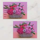 バスケットの絵画を開花します 名刺 (正面/裏面)