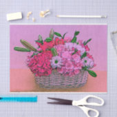 バスケットの絵画を開花します 薄葉紙 (クラフト)