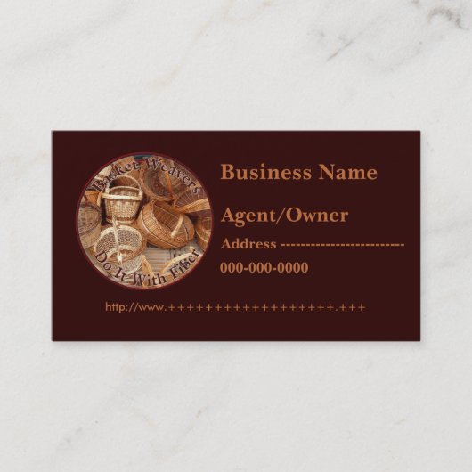 バスケットの織工は繊維-バスケットの織工とのそれをします 名刺 (正面)