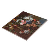 バスケットの花の静物画 タイル (側面)