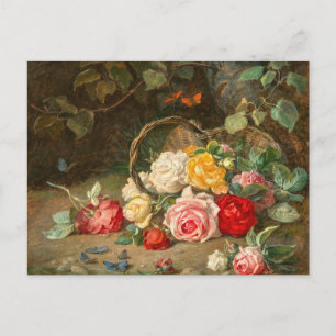 バスケットの薔薇 – ヨーゼフ・ノイゲバウアー ポストカード