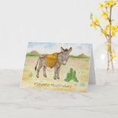 バスケットの誕生日のnotecardのBurro カード (黄色い花)